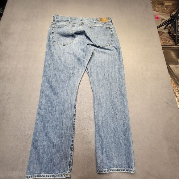 Polo Ralph Lauren Jean Mens 36x30 Blue Varick Slim Straight Distressed Denim - Picture 9 of 11